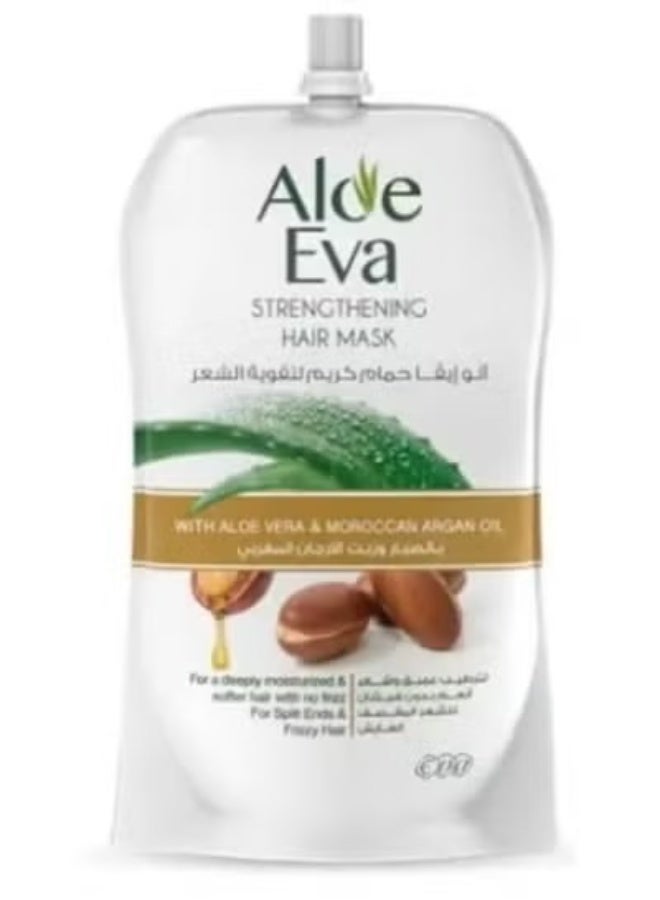 Aloe Eva Hair Strengthening Mask Pouch With Aloe Vera & Moroccan Argan Oil 250 Gm + Strengthening Hair Oil Replacement With Aloe Vera and Argan Oil 250ML. - Image 2